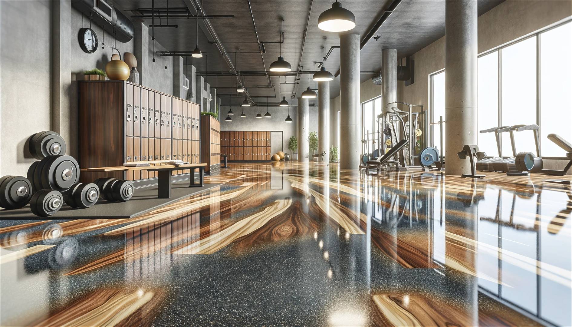 Epoxidharzboden fuer Fitnesscenter und Sporthallen 2